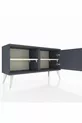 Commode Arges avec 2 étagères et une porte Anthracite-Anthracite/Marbre