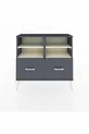 Commode Arges 4 étagères 2 tiroirs Anthracite-Silex/Anthracite