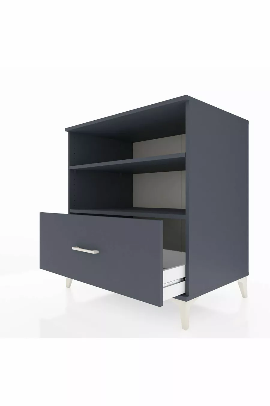 Commode Kronos avec 2 étagères et 1 tiroir Anthracite-Anthracite