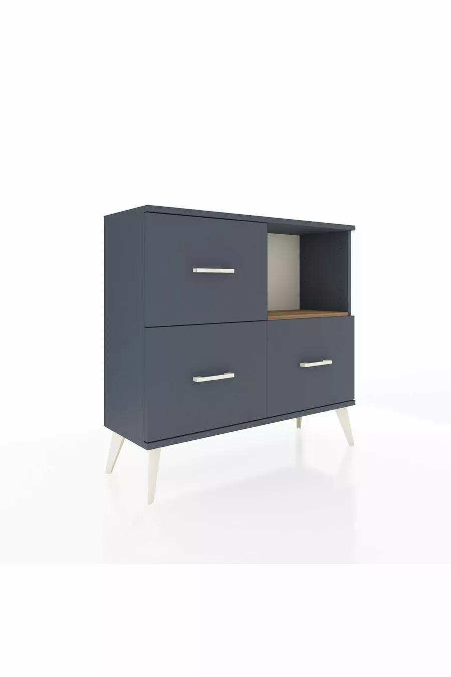 Commode Arges à une étagère et 3 tiroirs Anthracite-Sapin/Anthracite