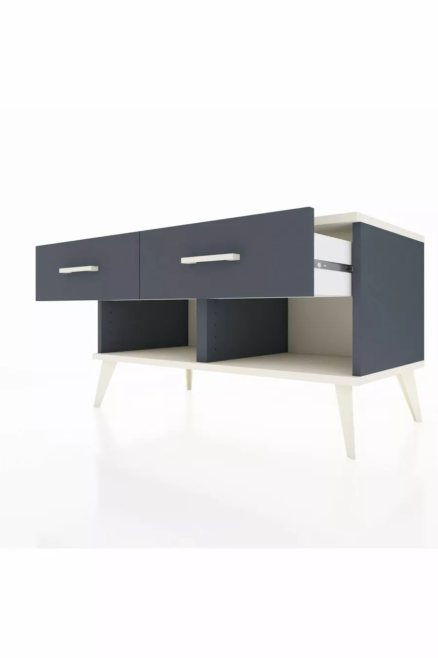 Commode Hyperion 2 tiroirs Anthracite-Pierre de Lune/Anthracite
