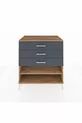 Commode Kronos à une étagère et trois tiroirs en pin-anthracite