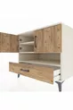 Commode Kronos avec 3 étagères, 1 tiroir et 2 portes, Pierre de Lune-Sapin