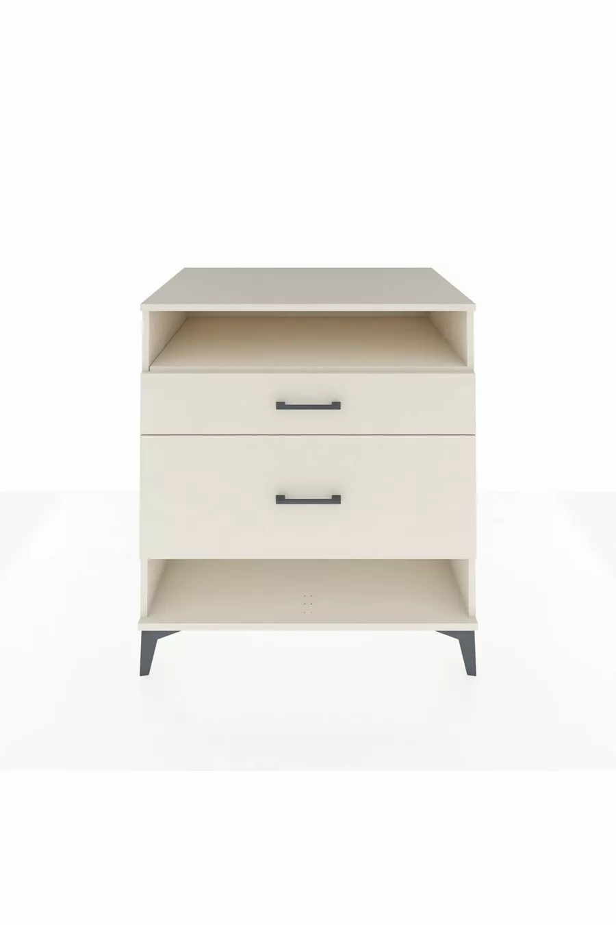 Commode Kronos à une étagère et 2 tiroirs Pierre de lune-Pierre de lune