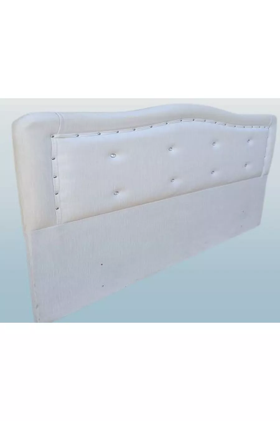 Titre DK Double cm Modèle Onde Cuir Synthétique Tissu Blanc Capitonné Fait Main