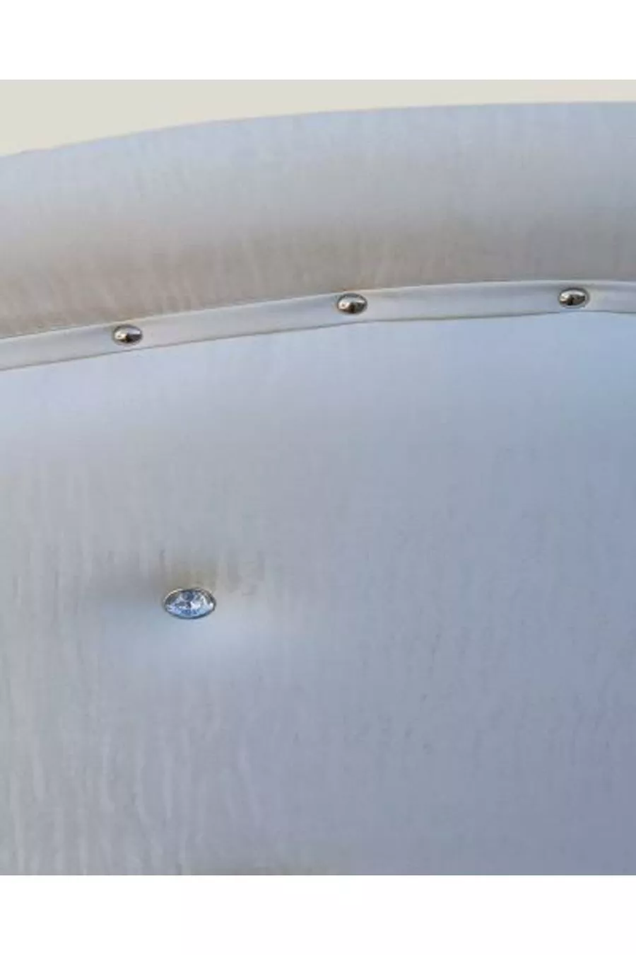 Titre DK Double cm Modèle Onde Cuir Synthétique Tissu Blanc Capitonné Fait Main