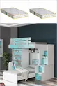 Lits superposés Ranza, armoire Summer Ranza avec 2 matelas Comfort
