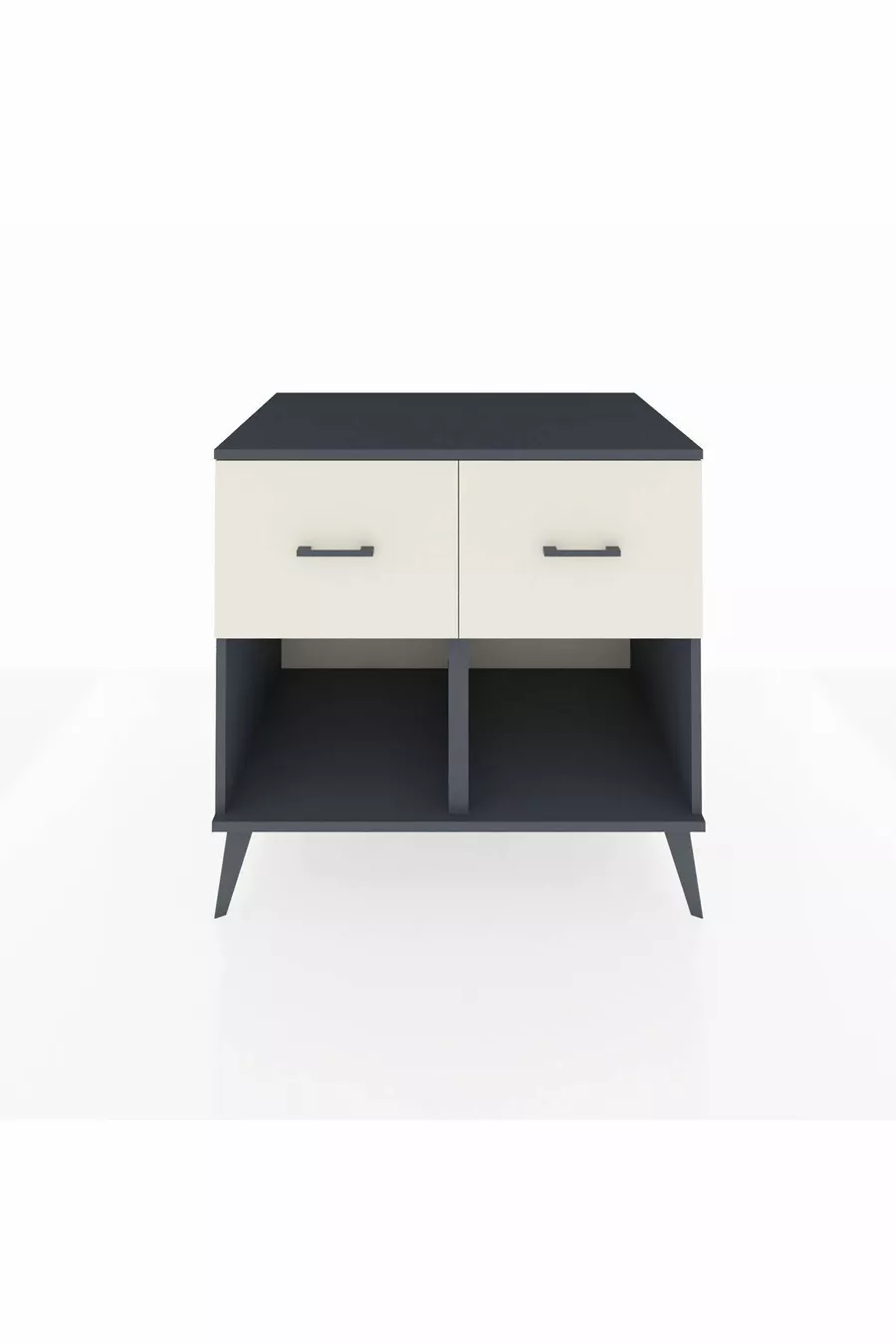 Commode Kronos 2 tiroirs Anthracite-Anthracite/Pierre de lune