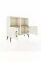 Commode Arges à 2 étagères et 2 portes, Pierre de lune / Pin