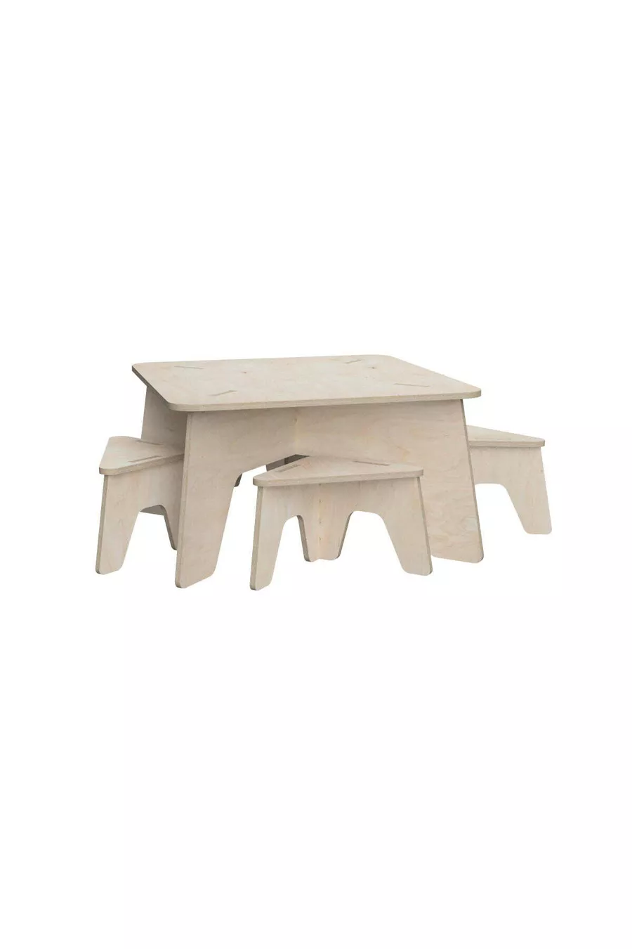 - Ensemble de meubles pour enfants Carré, peinturable, portable, design spécial