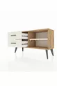 Commode Arges à une étagère et 2 tiroirs en pin-pierre d'onyx
