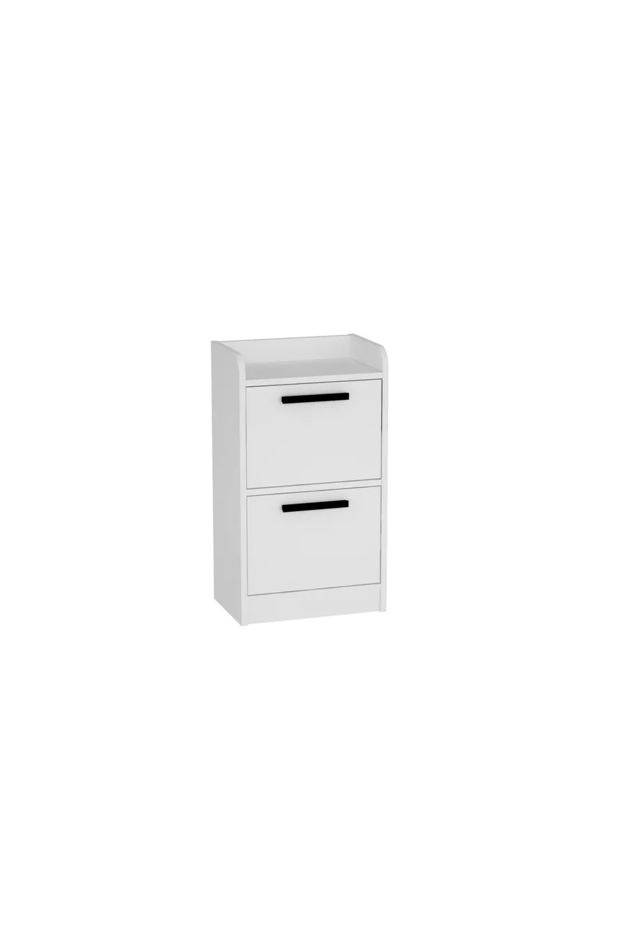 Table de chevet moderne pour chambre d'adolescent Luses à 2 tiroirs, blanc - Luses
