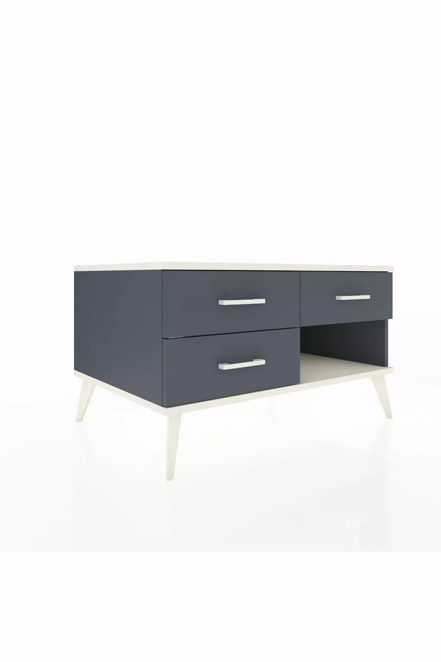 Commode Kronos 3 tiroirs Anthracite-Pierre de lune/Anthracite