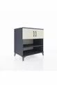 Commode Kronos 3 étagères 2 portes Anthracite-Pierre de lune