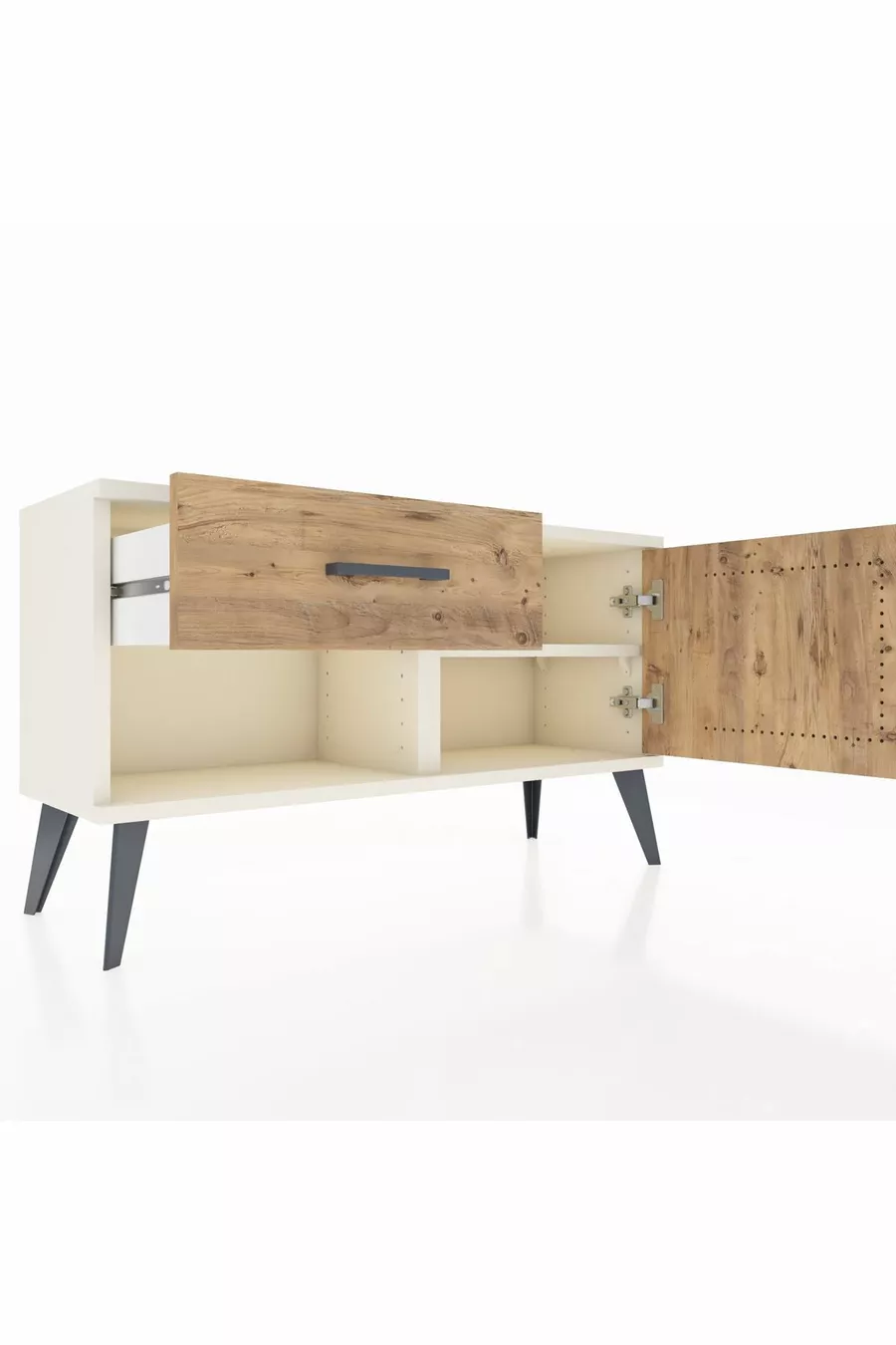 Commode Arges à une étagère, un tiroir et une porte en pierre d'onyx-pin