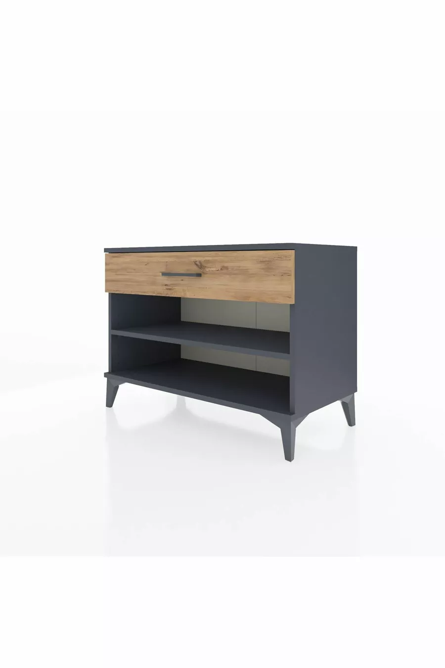 Commode Hyperion à une étagère et un tiroir, anthracite-pin