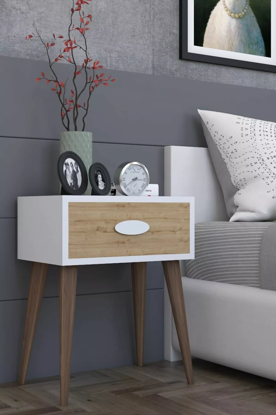 Table de chevet Komot Trend - Chêne Saphir