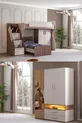 Lit superposé, Ensemble Chambre Jeune Milano avec armoire double moderne + Armoire moderne à trois portes