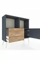 Commode Arges 2 étagères, 1 tiroir, 1 porte, Anthracite/Pin