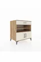 Commode Kronos 3 étagères, 1 tiroir, 2 portes, pin-pierre de Lune