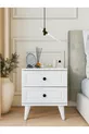 Table de chevet blanche brillante avec tiroirs de style campagne pour chambre à coucher