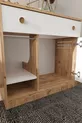 Litière pour chat en bois MONA avec tiroir - couvercle verrouillable - tissu d'entrée inclus - bac à litière non inclus - A.ÇAM-BYZ