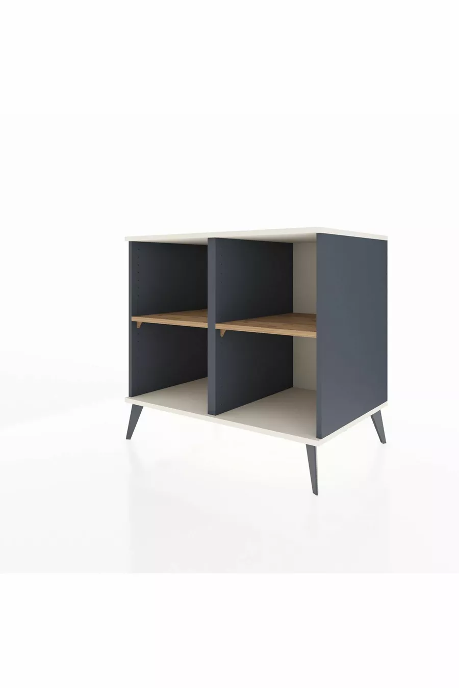Commode Kronos 2 étagères Anthracite-Pierre de lune/Sapin