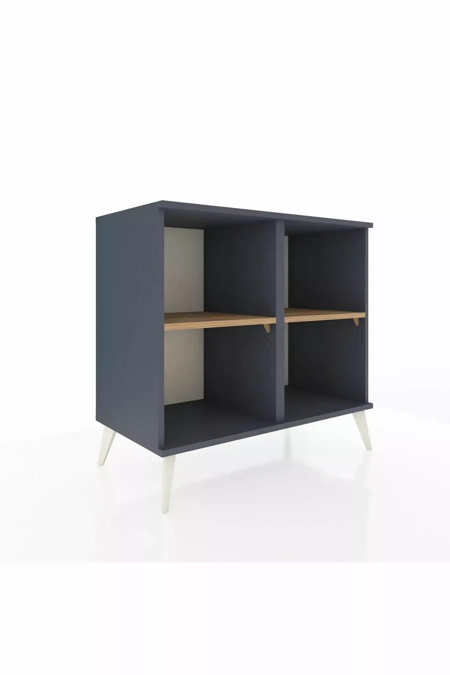 Commode Hyperion 2 étagères Anthracite-Anthracite/Sapin