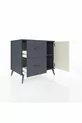 Commode Kronos à une étagère, 2 tiroirs, 1 porte, Anthracite-Pierre de Lune/Anthracite