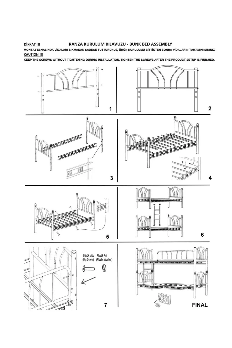 Chambre d'enfant élégante pour garçon avec lits superposés en métal et cadre de lit en bois
