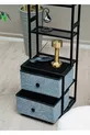 Armoire en métal à 5 niveaux avec tiroirs en tissu, table de chevet décorative, commode multifonctionnelle