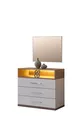 Chambre d'adolescent Milan - Armoire à 3 portes avec miroir, Lit, Table de chevet, Bureau, Commode, Bibliothèque
