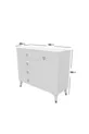 Commode moderne blanche argent avec 4 tiroirs et 1 porte