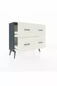 Commode Arges 4 tiroirs Anthracite-Anthracite/Gris quartz