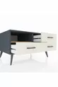 Commode Kronos à une étagère et 3 tiroirs Anthracite-Sapin/Mer de pierre