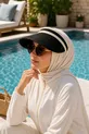 Casquette en paille avec visière - Modèle de serre-tête de joueuse de tennis, protection UV pour femme