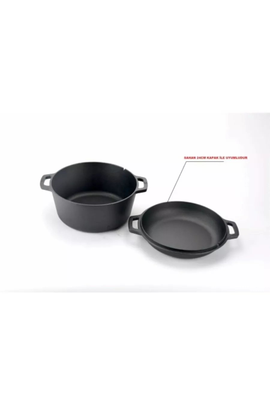 Dökümcübaba Casserole double en fonte non revêtue cm