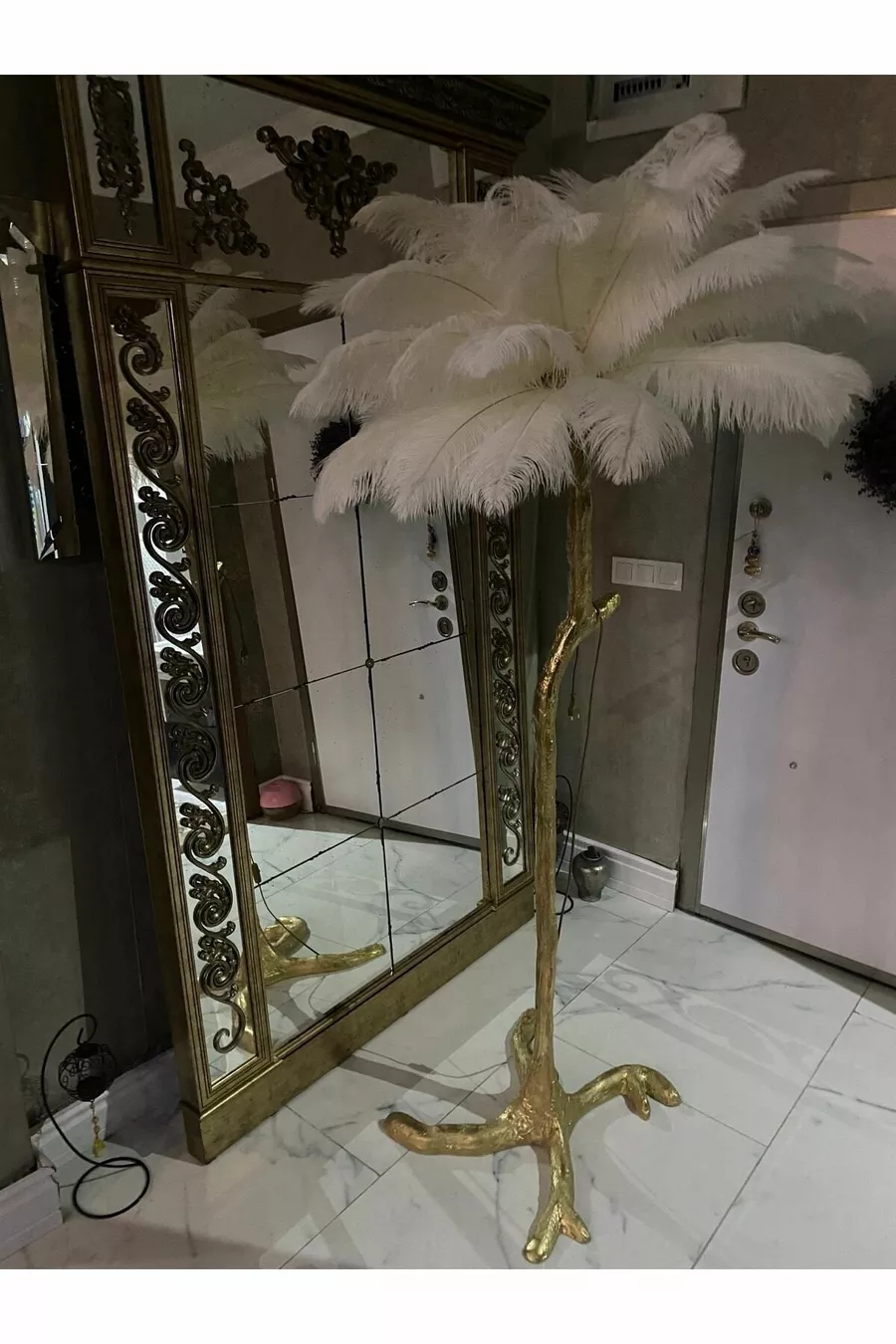 Plume d'autruche pour lampadaire