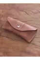 Étui à lunettes fait main en cuir véritable | Avec bouton-pression, intérieur en daim