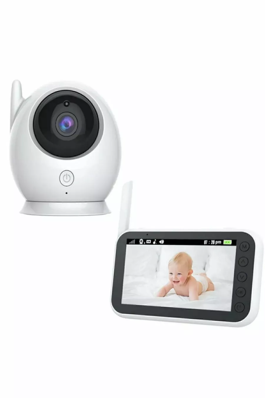 Moniteur pour bébé avec écran CT-LCD et vision nocturne - Caméra de surveillance pour bébé sans fil avec contrôle de la température de la chambre