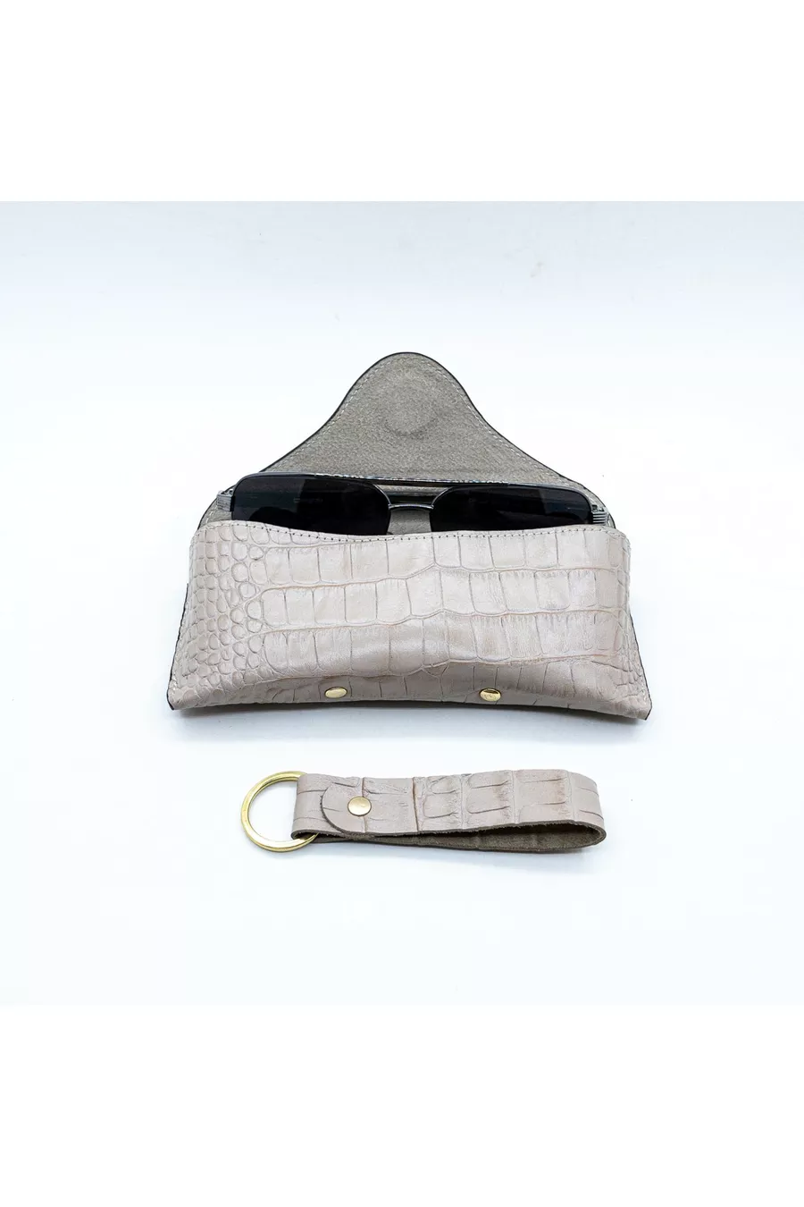 Étui à lunettes en cuir de crocodile pour hommes et femmes