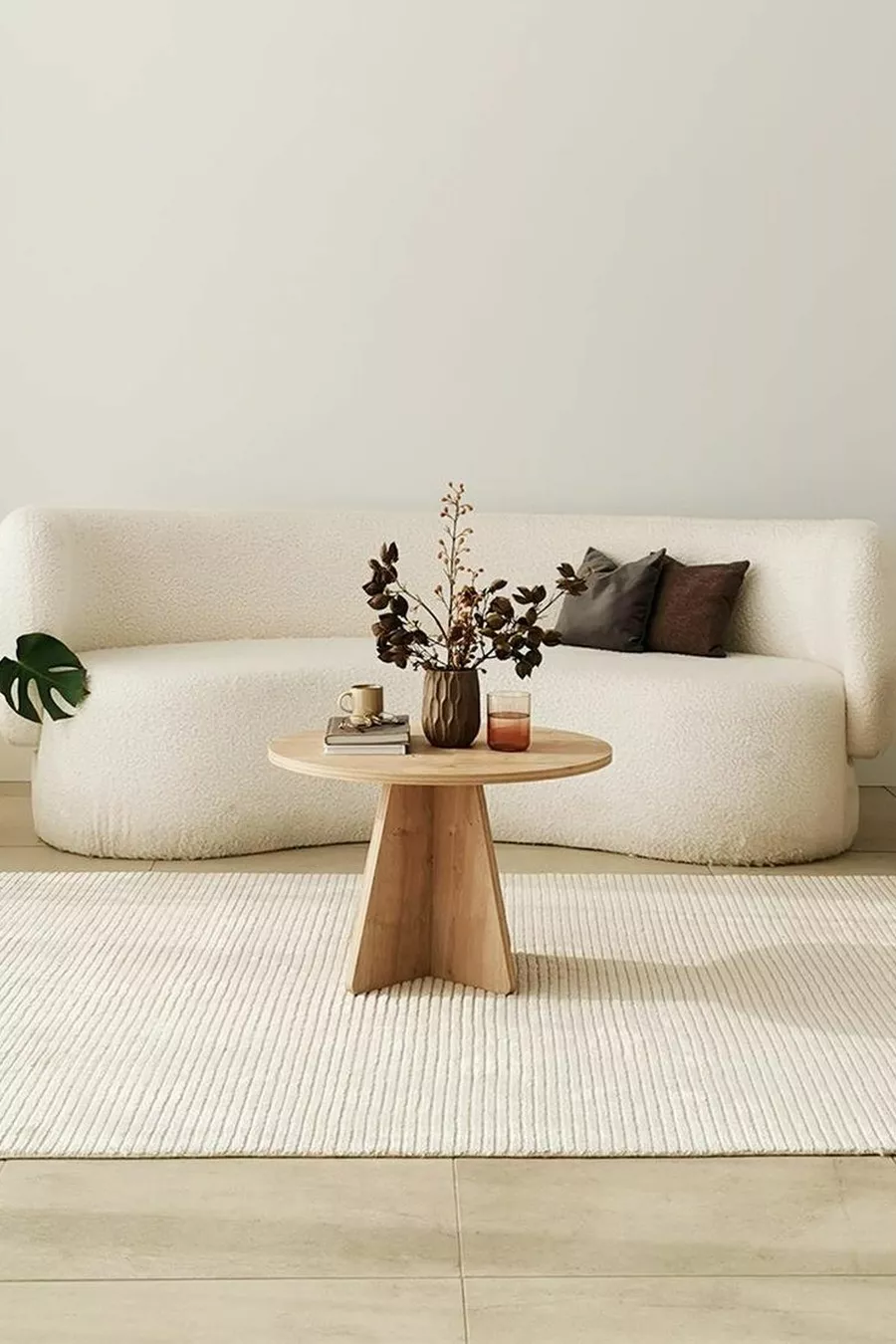 Table basse en champignon scandinave large Set de 3 tables gigognes Table d'appoint Table centrale Chêne saphir
