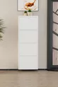 Meuble à chaussures métallique blanc à 4 portes verrouillables