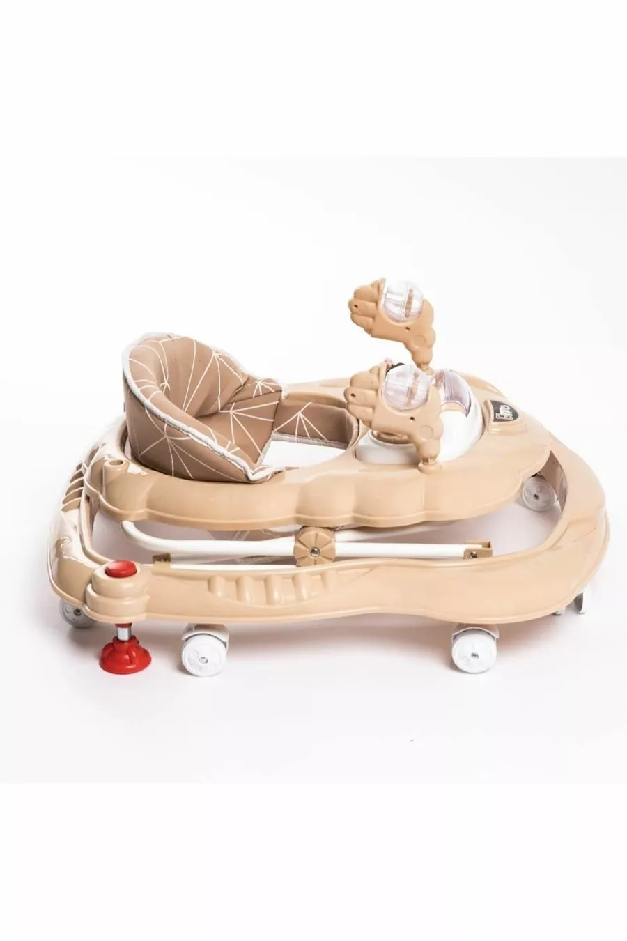 Trotteur pour bébé Spider marron de luxe avec jouets, musique et lumière à 3 niveaux avec siège