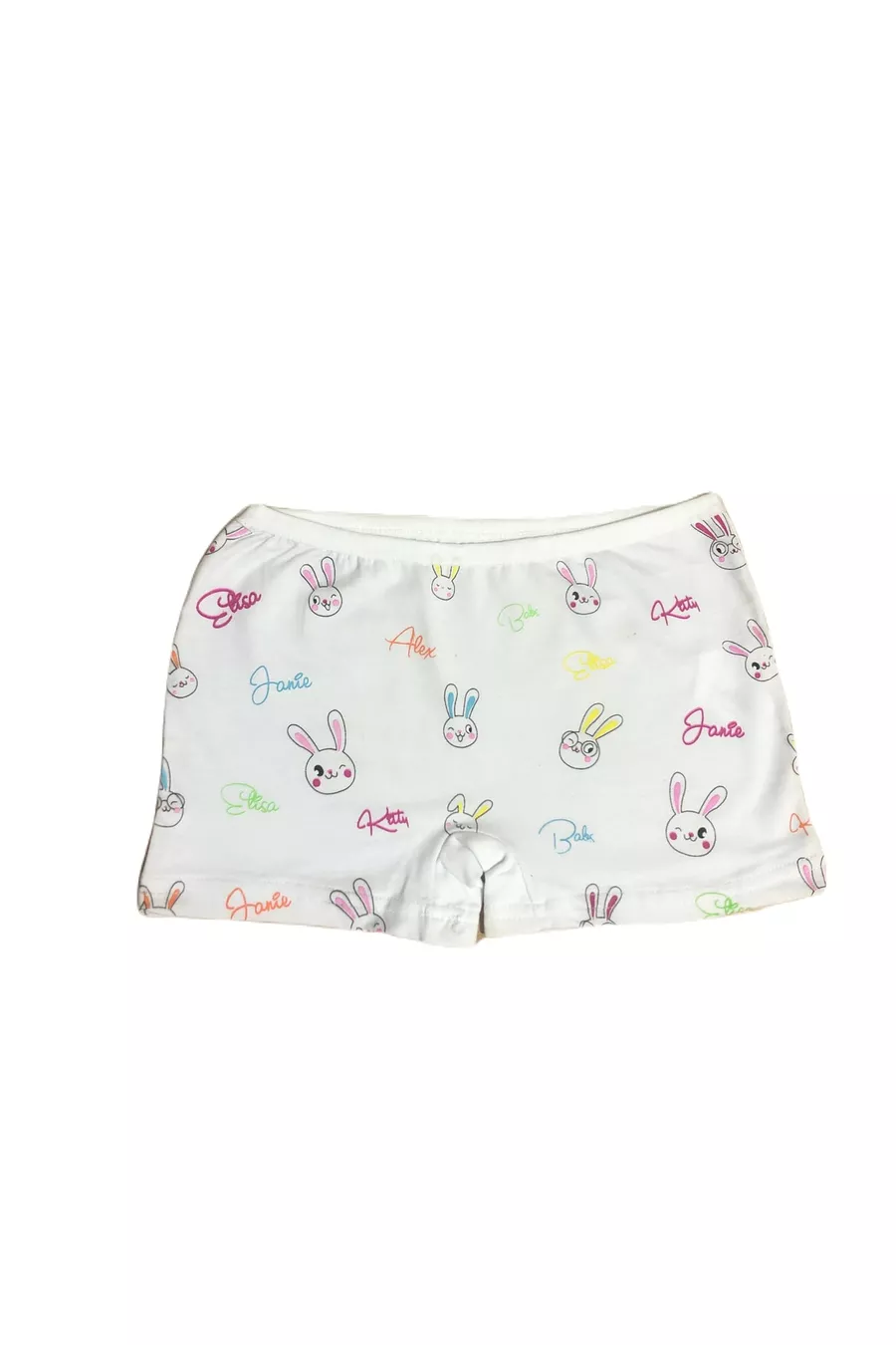 Lot de 6 boxers en coton pour fille avec motif lapin multicolore en tissu extensible