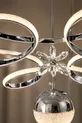 Suspension LED moderne en métal chromé modèle Papatya, 3 couleurs, pour salon, cuisine, séjour, chambre