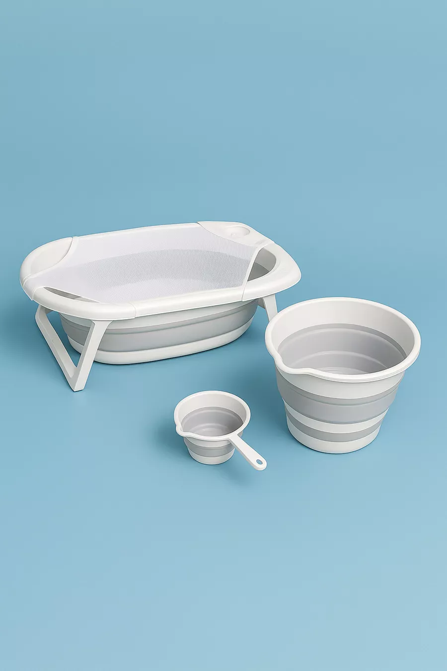 Baignoire pour bébé pliable avec ensemble de bain en filet