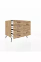 Commode Kronos 6 tiroirs Pin-Pierre d'ardoise/Pin