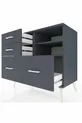 Commode Hyperion 2 étagères 4 tiroirs Anthracite-Anthracite
