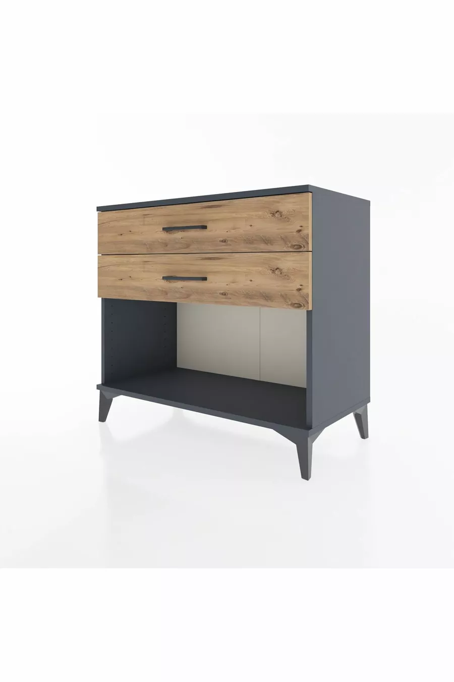 Commode Hyperion 2 tiroirs Anthracite-Sapin